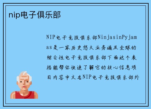 nip电子俱乐部